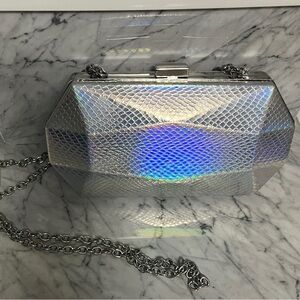 Clutch Purse Silver Geo